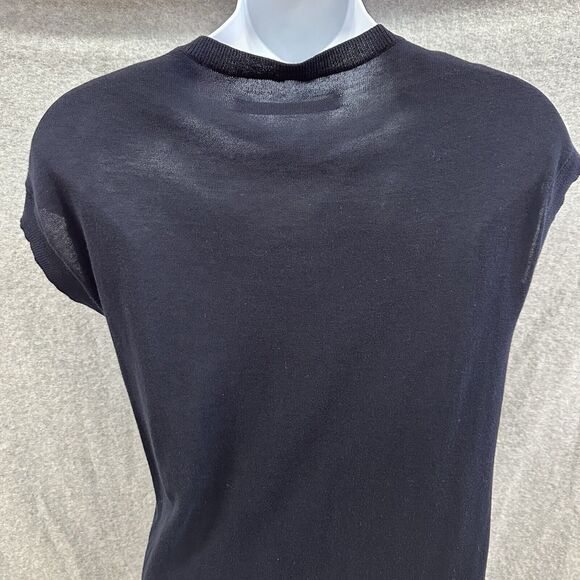 Allsaints Dress Womens US 4 Navy Blue Teko Asymmetrical Pullover Cotton Stretch - Picture 7 of 11